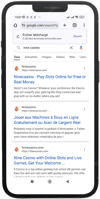 nine casino application mobile