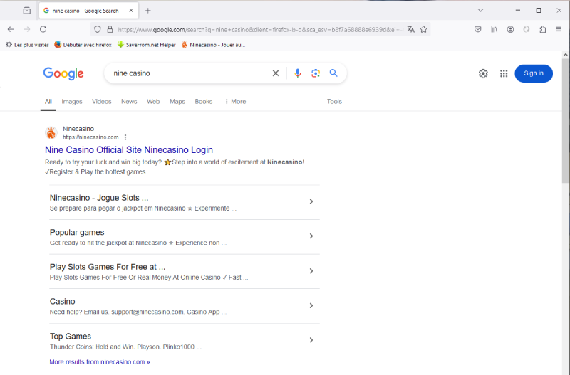 application nine casino sur windows