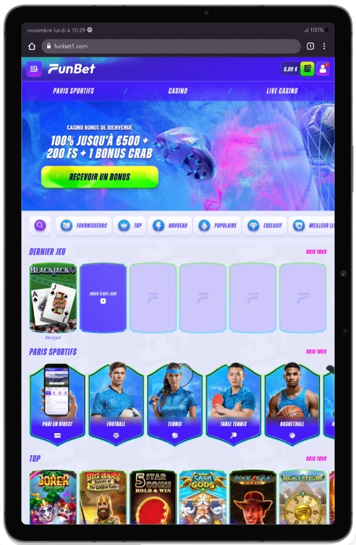 version mobile galaxy funbet casino