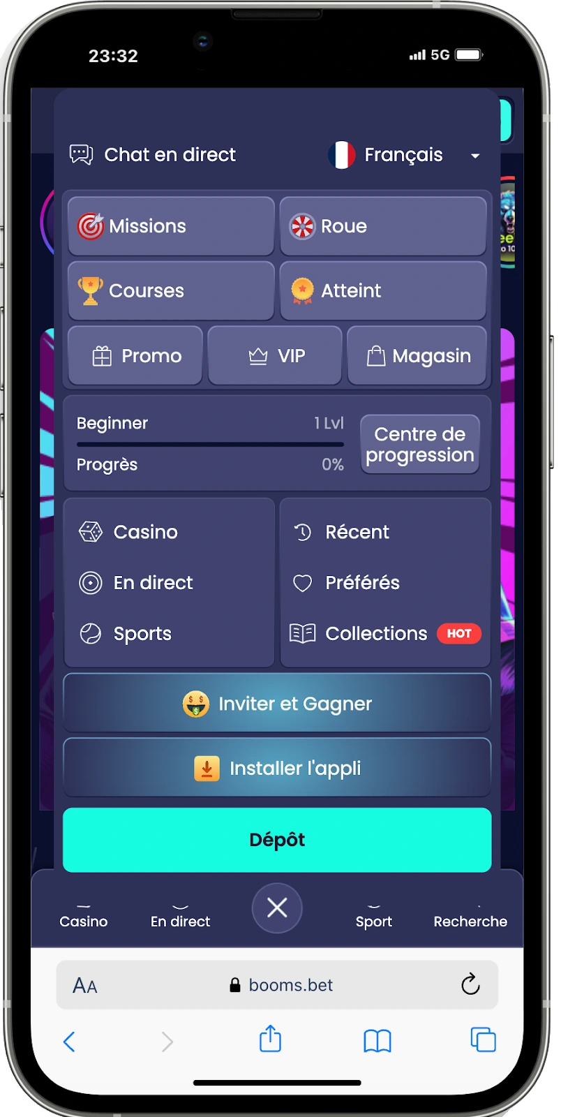 version mobile iphone booms bet casino