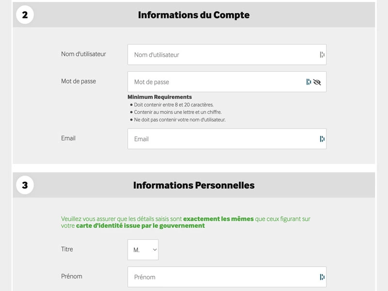 inscription étape 3 betway