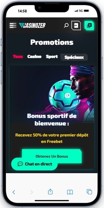 casinozer casino mobile view
