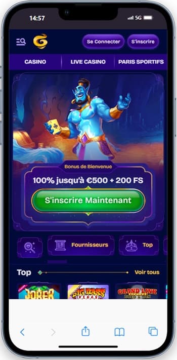 genieplay casino mobile view