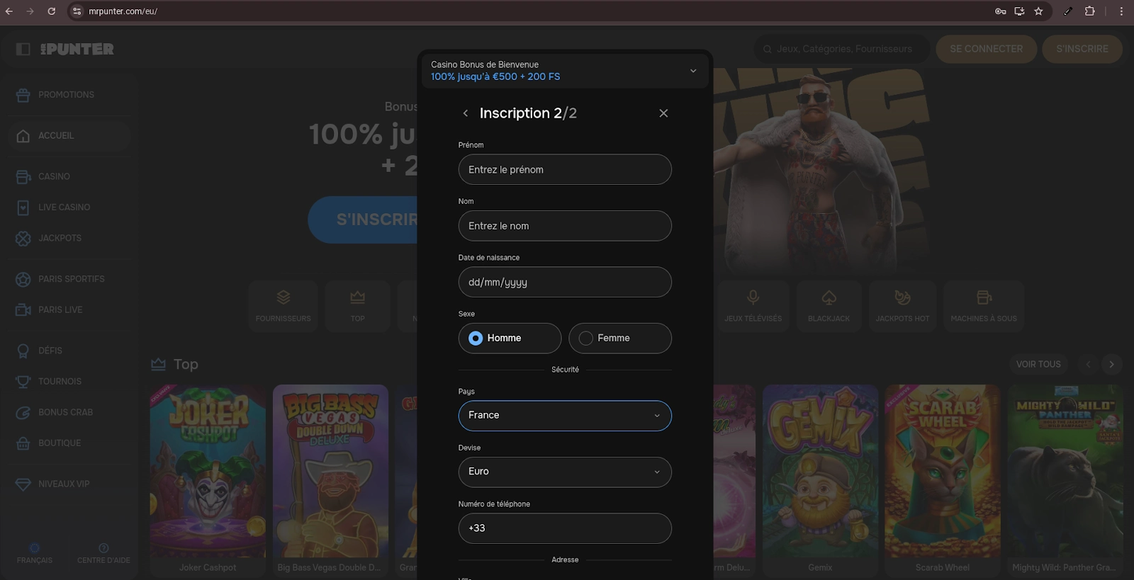 inscription-etape-5-mr-punter-casino