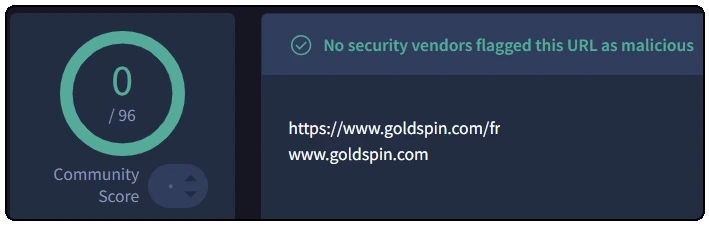 securité goldspin casino
