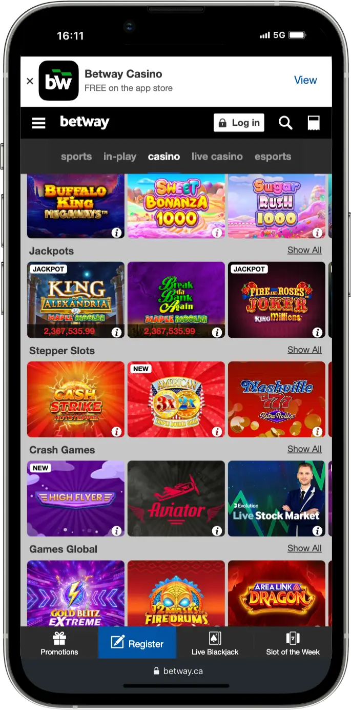 version mobile iphone betway casino
