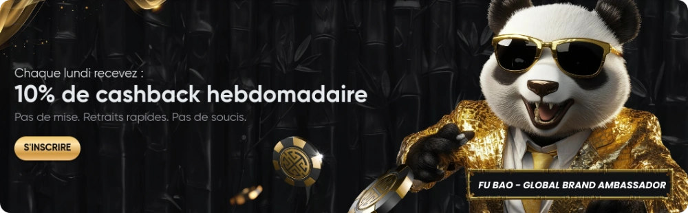 capture d'écran bonus cashback golden panda casino