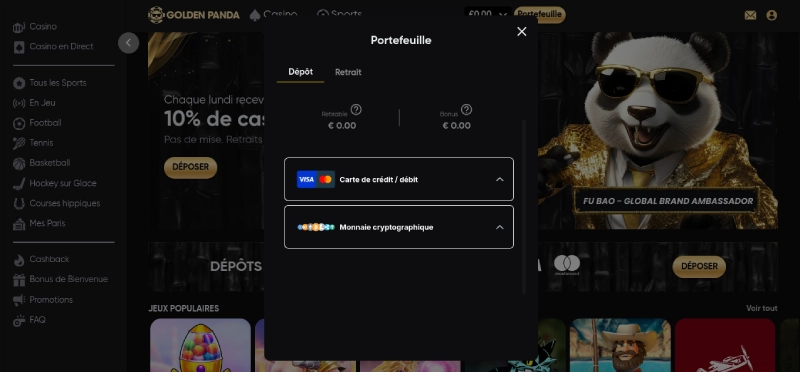 depot golden panda casino