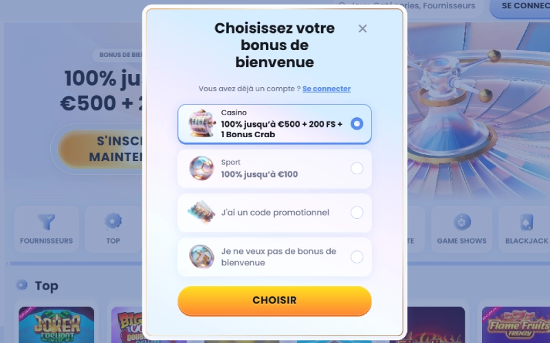 capture decran inscription casinolab