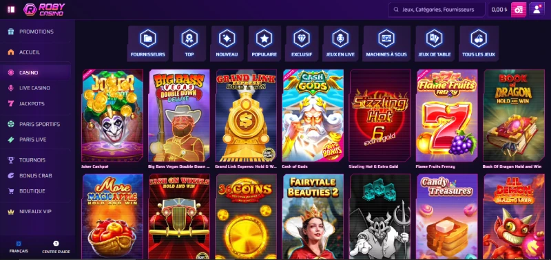 Une collection de jeux de casino riche et variée