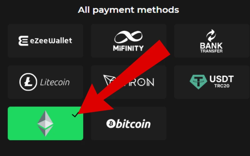 retrait avec ethereum étape 2