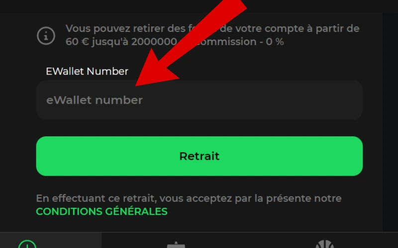 retrait avec ethereum étape 4