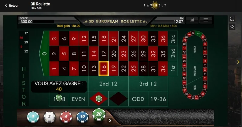 3D european roulette