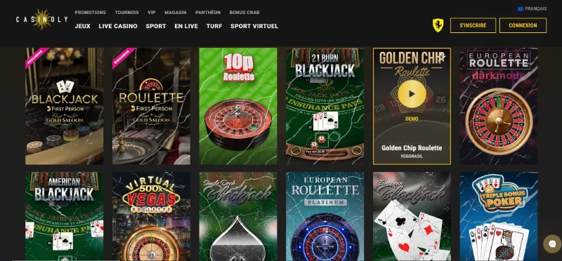 jeux de table casinoly