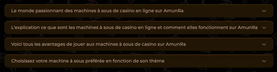 histoire et fonctionnement général des machines à sous AmunRa