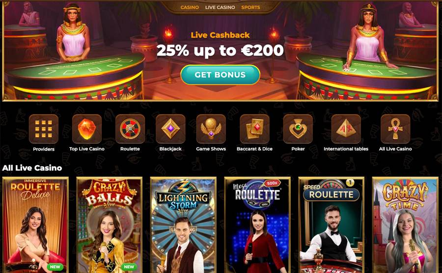Live casino chez AmunRa