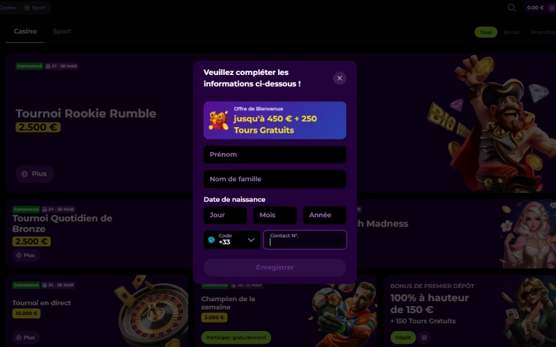 Inscription étape 3 SpinMama