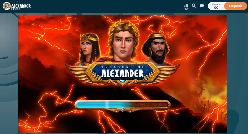lancement du jeu treasure of alexander