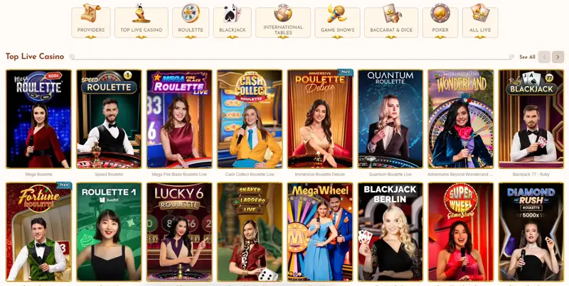 Live Casino sur BetHall