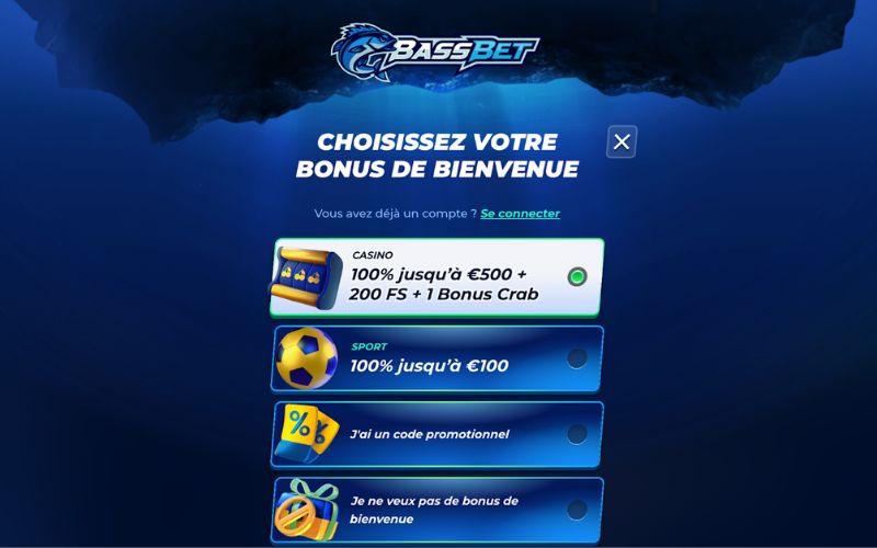 Inscription étape 1 Bassbet