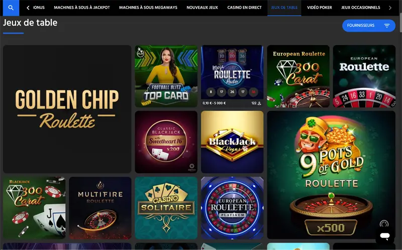 Jeux de table sur Slotimo