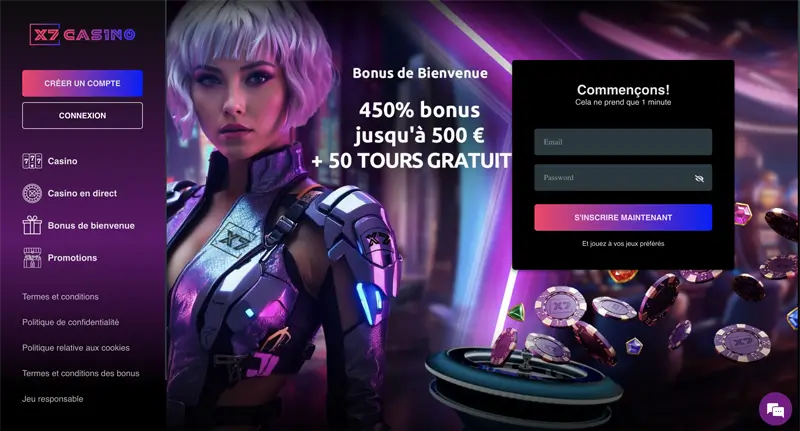 bonus de bienvenue sur x7 casino