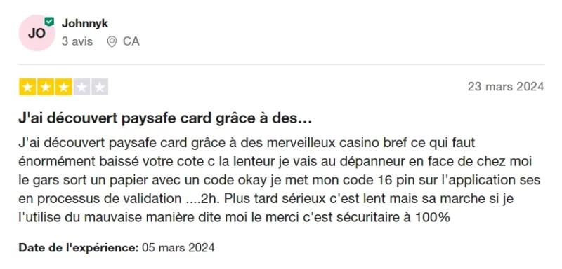 Avis sur Paysafecard