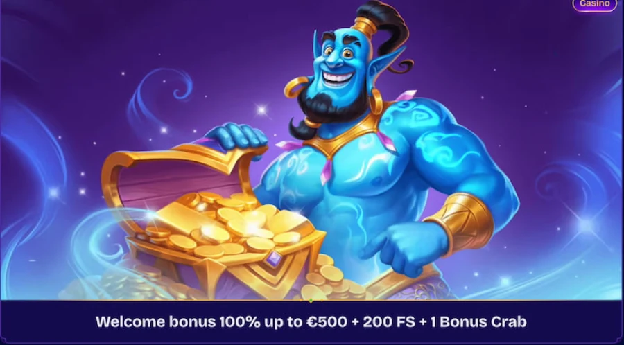Capture d'écran offre de bienvenue Genie Play