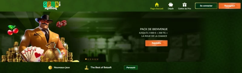 Seconde étape d'inscription sur Spin Million Casino