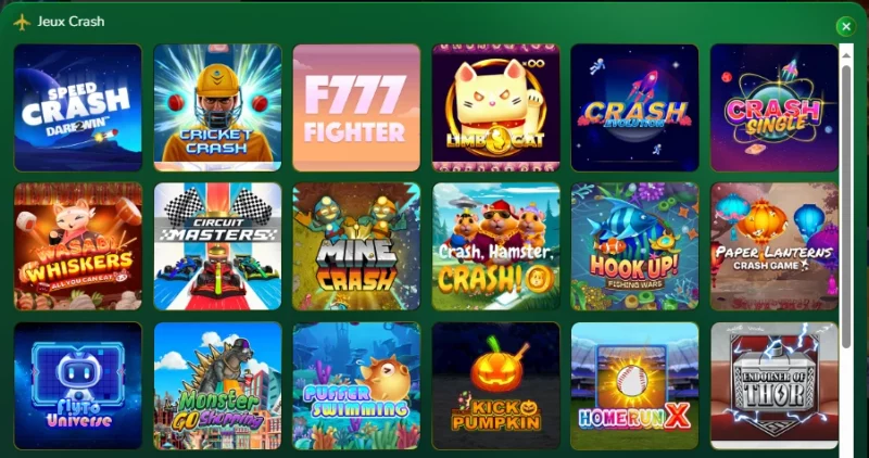 Page mini-jeux sur Spin Million Casino