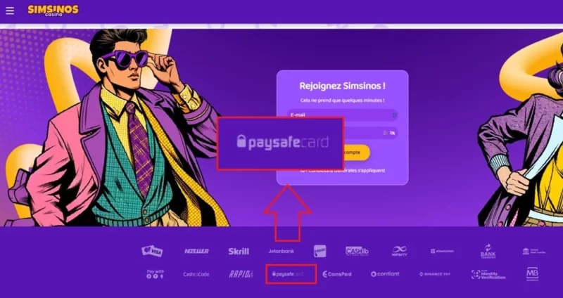 Paysafecard sur Simisinos Casino