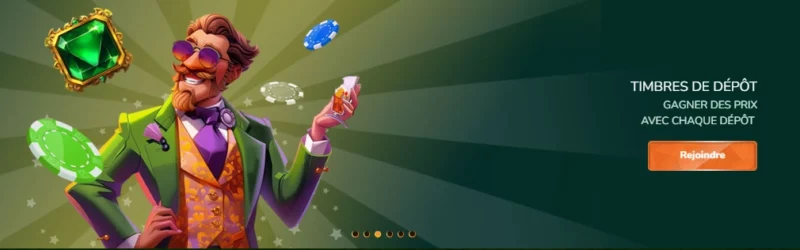 Timbres de dépôt sur Spin Million Casino