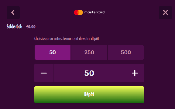 Faire son premier dépôt sur Joker8 Casino étape 3