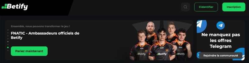 Inscription sur Betify Casino étape 1