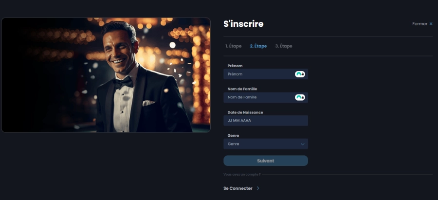 Inscription sur Casino Night étape3