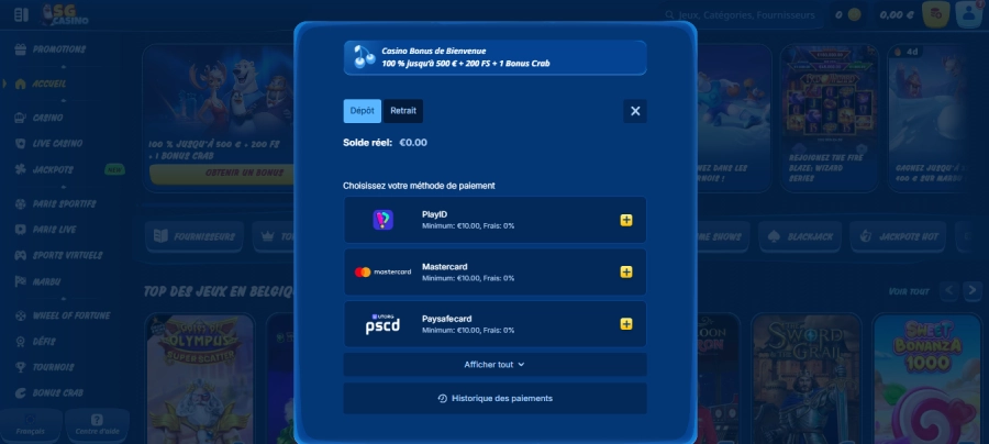 Inscription sur SG Casino étape5