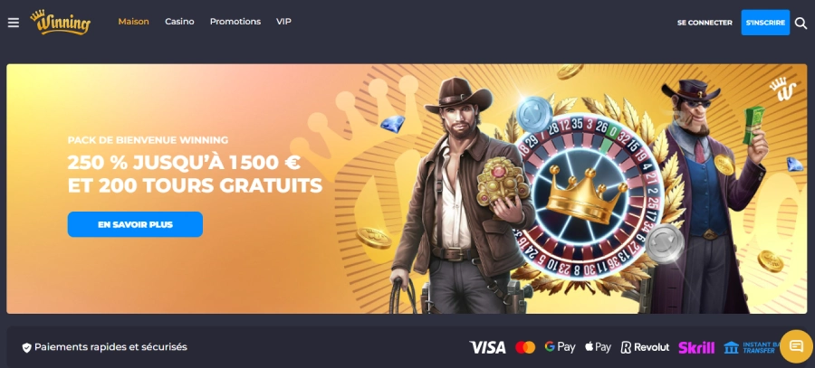 Inscription sur Winning Casino étape1
