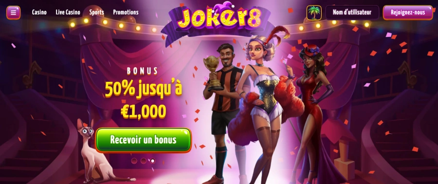 Inscrption sur Joker8 Casino étape 1
