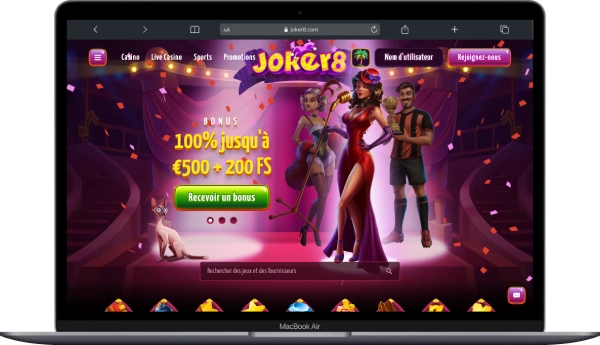 Interface de Joker8 Casino version ordinateur