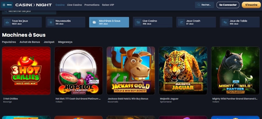 Machines à sous sur Casino Night