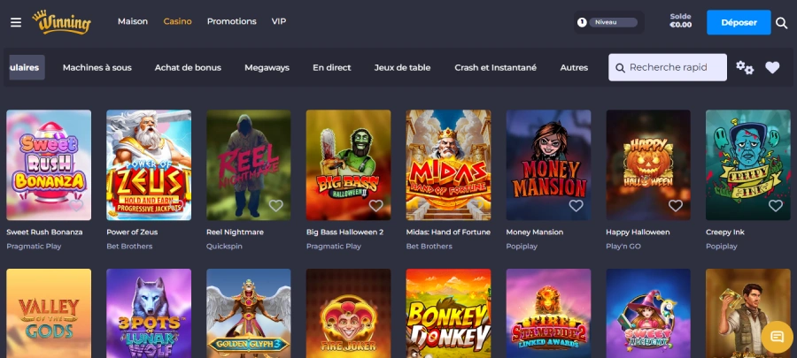 Machines à sous sur Winning
