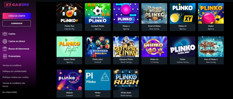 Mini-jeux sur X7 Casino