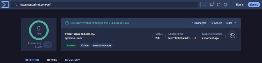 Sécurité de SG Casino