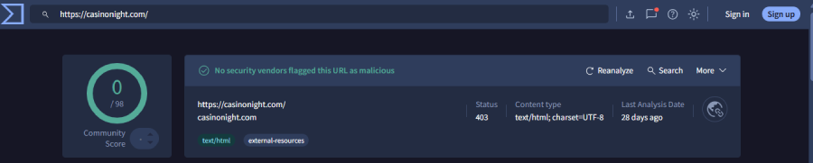 Sécurité et fiabilité de Casino Night