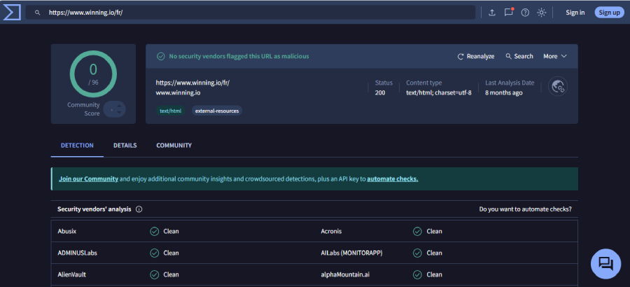 Sécurité & fiabilité de Winning Casino
