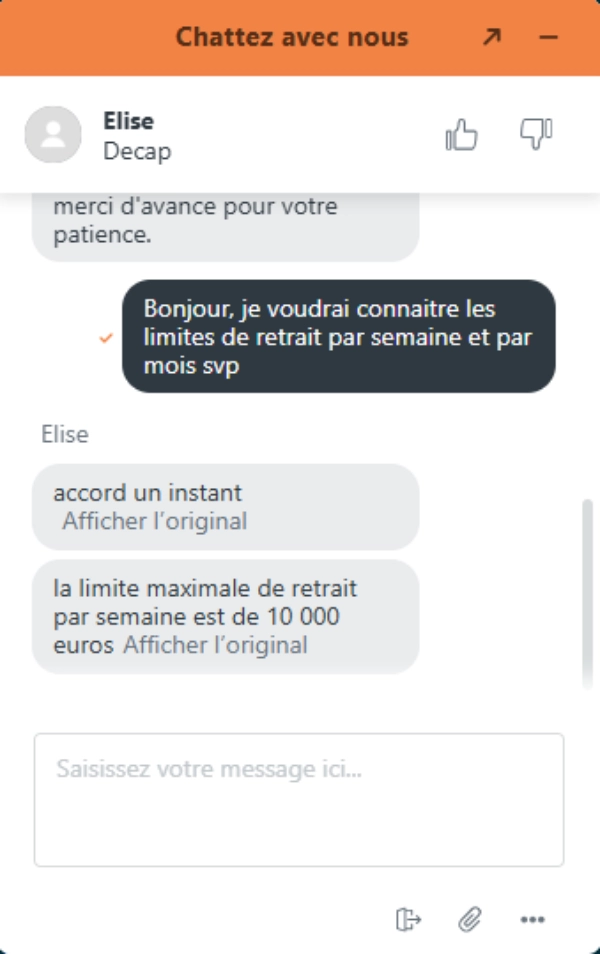 Service client sur Alexander Casino