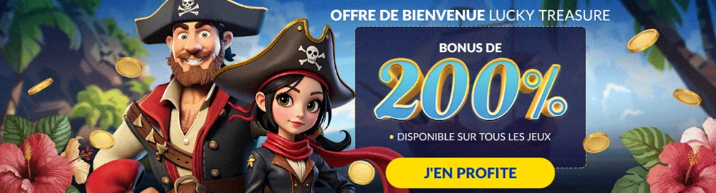 bonus de bienvenue lucky treasure