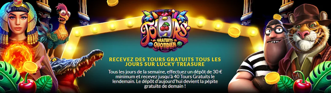 bonus free spins lucky treasure
