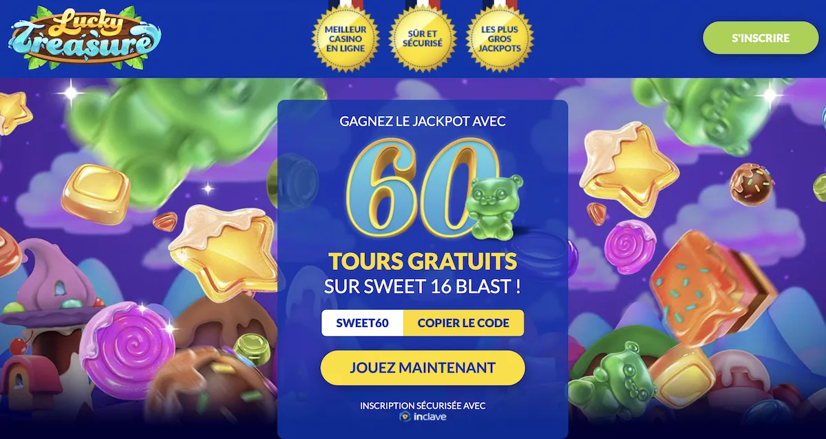 bonus sans dépôt lucky treasure