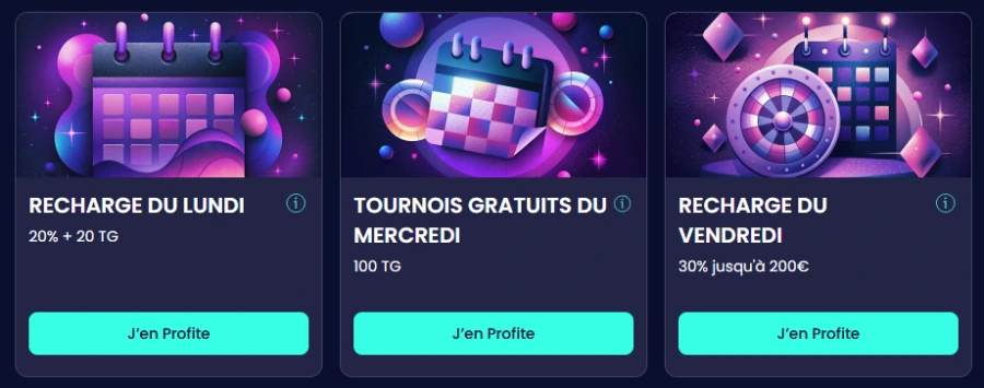 bannière de présentation du bonus reload sur boomsbet